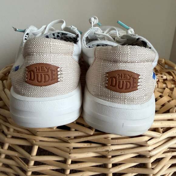 HEYDUDE Women's Karina Classic Slip-On Sneakers in Coconut White - Picture 4 of 4